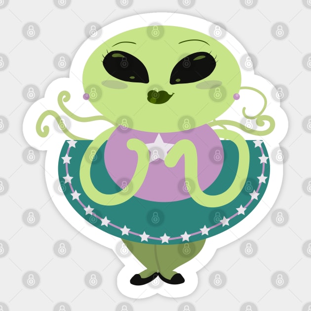 Alien Cutie Sticker by MesozoicArt